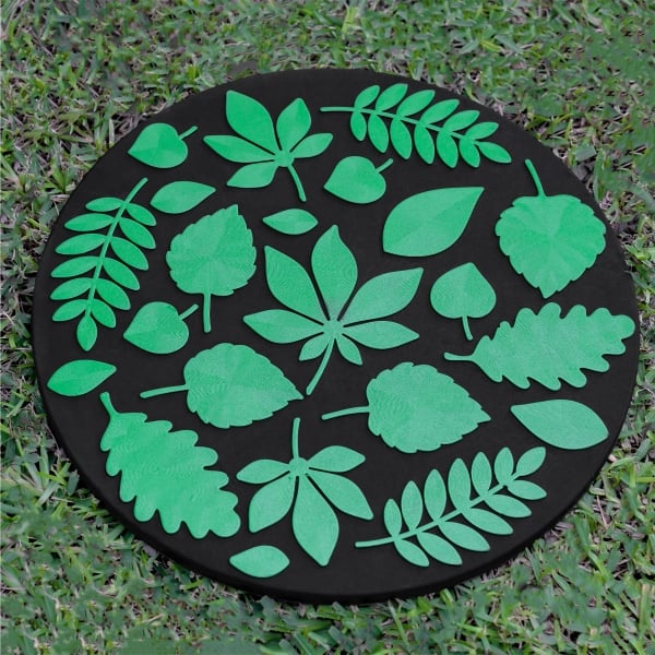 Leaves Zymta Garden Mat 45 x 45 cm - Black / Green