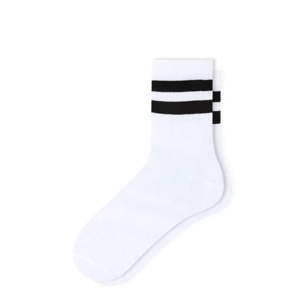 1 Pair Ringed MEN'S Patterned Teenage Socks Asorty  (37 - 39 ) - Black / White