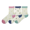 1 Pair Flower Patterned Girls Socks Asorty ( 28 - 30 ) Age: 5-7 Years - Mint / Cream