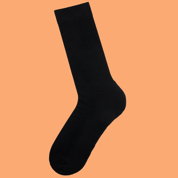 1 Pair Simple Patterned Men Crew Socks Asorty ( 39 - 42 ) - Black