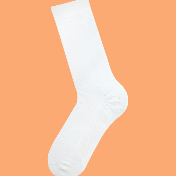 1 Pair Simple Patterned Men Crew Socks Asorty ( 39 - 42 ) - White