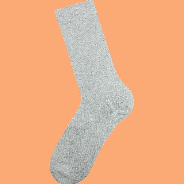 1 Pair Plain Patterned Men Crew Socks Asorty ( 39 - 42 ) - Grey