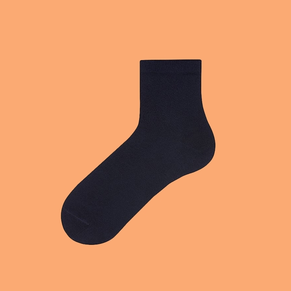 1 Pair Simple Patterned Men Stocking Socks Asorty ( 43 - 45 ) - Navy Blue