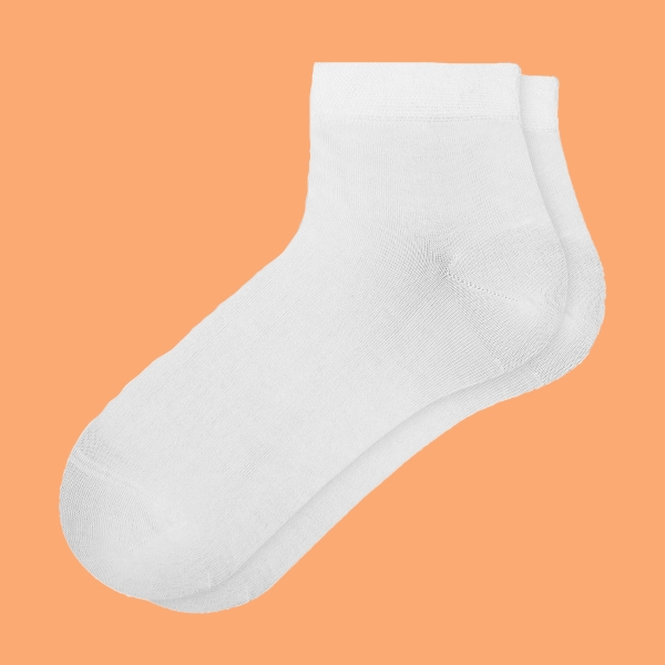 1 Pair Simple Patterned Men Short  Stocking Socks Asorty ( 39 - 42 ) - White