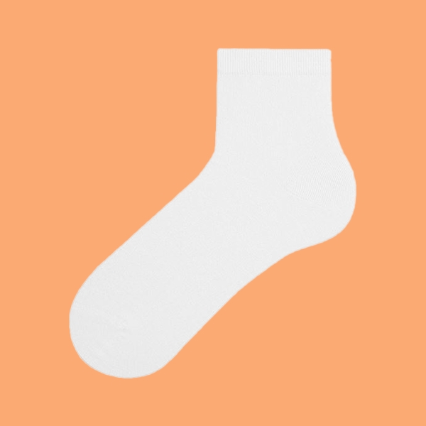 1 Pair Simple Patterned Men Stocking Socks Asorty ( 43 - 45 ) - White