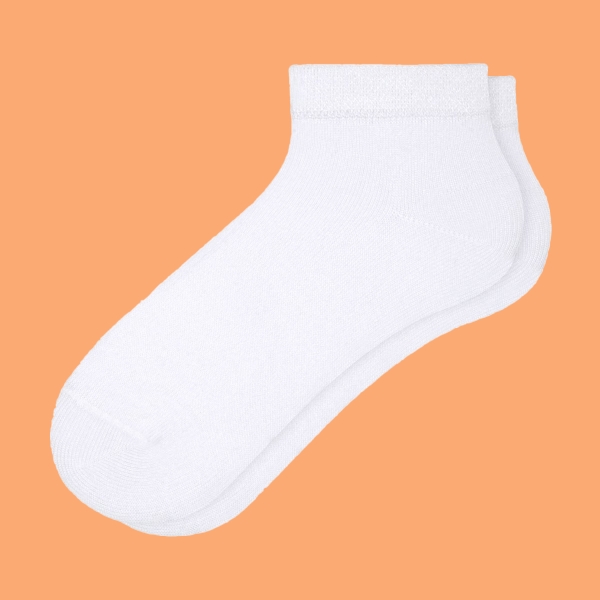 1 Pair Simple Bamboo Kids Booties Socks Size: (22 - 24) Age: 1-3 - White