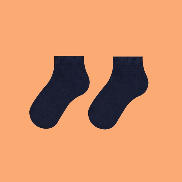 1 Pair Simple Patterned Kids Booties Socks Size: (34 - 36) Age: 8-10 - Navy Blue