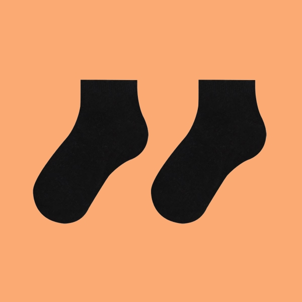 1 Pair Simple Patterned Women Booties Socks Asorty ( 37 - 39 ) - Black