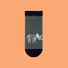 1 Pair Fossil Patterned Boys Ankle Socks Asorty ( 28 - 30 ) Age: 4-6 Years - Navy Blue / Green