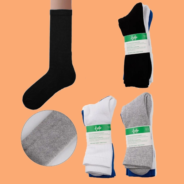 3 Pairs Simple Patterned Men Socks Asorty ( 40 - 44 ) - White / Grey / Black