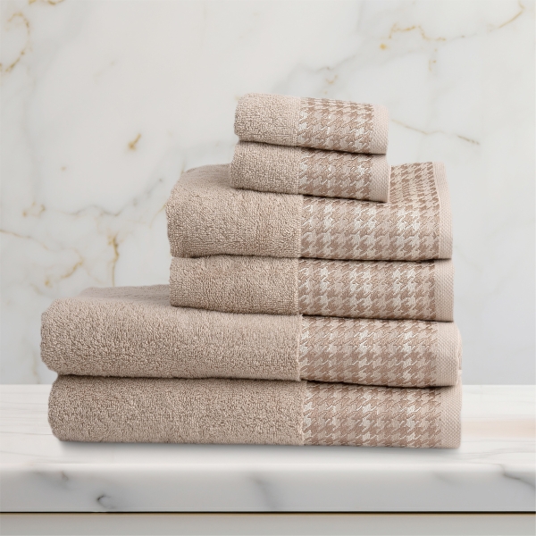 6 Pieces Ziggy Premium Cotton Towel Set - Beige