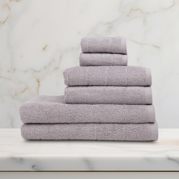 6 Pieces Cool Premium Cotton Towel Set - Grey