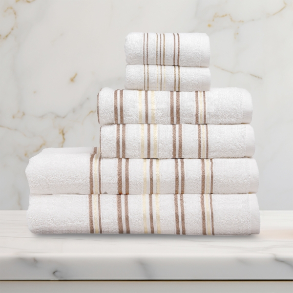 6 Pieces Lineage Premium Cotton Towel Set - White