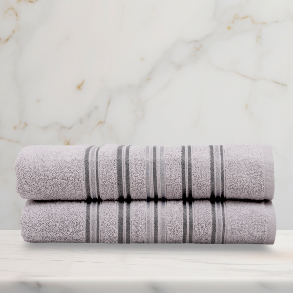 2 Pieces Lineage Premium Cotton Bath Towel Set 70 x 140 cm - Grey