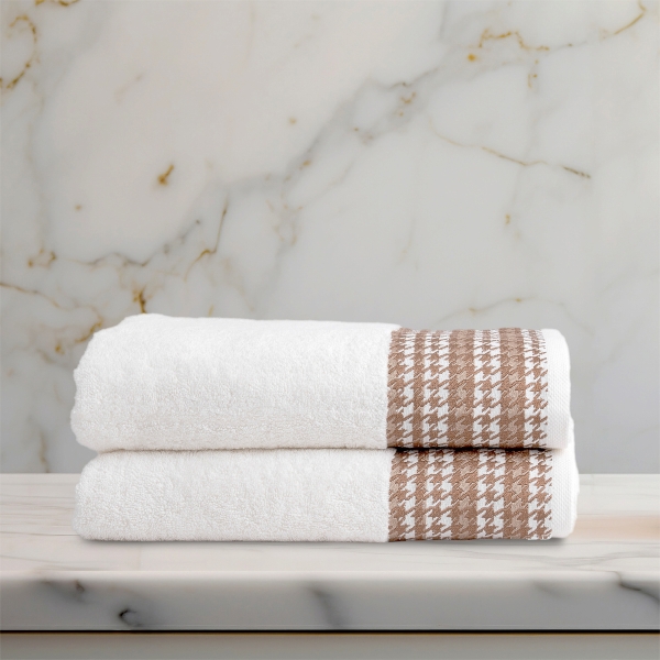 2 Pieces Ziggy Premium Cotton Bath Towel Set 70 x 140 cm - Grey