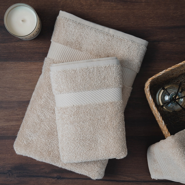 Simple Premium Cotton Face Towel 50 x 90 cm - Beige