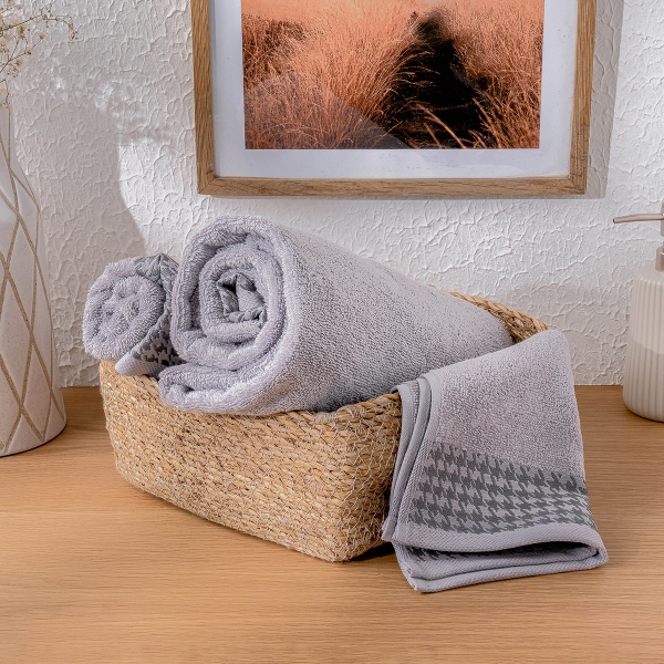 Ziggy Premium Cotton Face Towel 50 x 90 cm - Grey