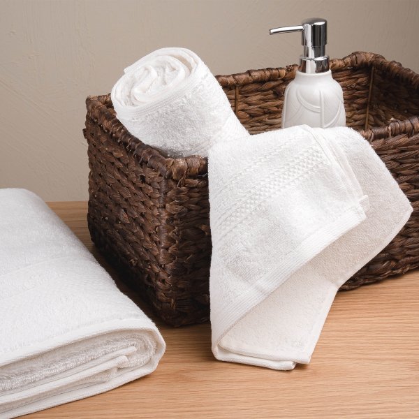 Linear Premium Cotton Hand Towel 30 x 50 cm - White