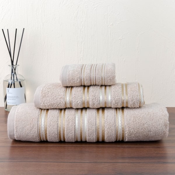 3 Pieces Lineage Premium Cotton Towel Set - Beige