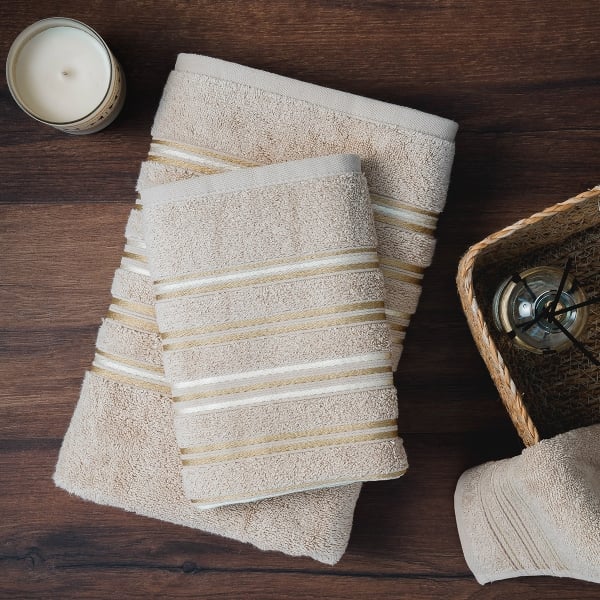 Lineage Premium Cotton Face Towel 50 x 90 cm - Beige