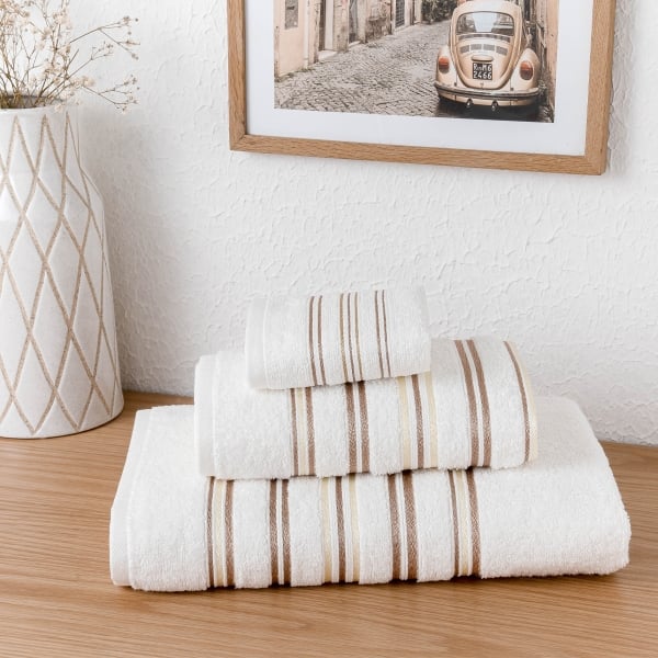3 Pieces Lineage Premium Cotton Towel Set - White