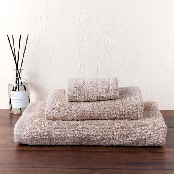 3 Pieces Cool Premium Cotton Towel Set - Beige