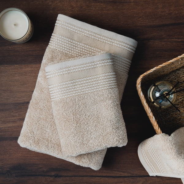 Pale Premium Cotton Hand Towel 30 x 50 cm - Beige
