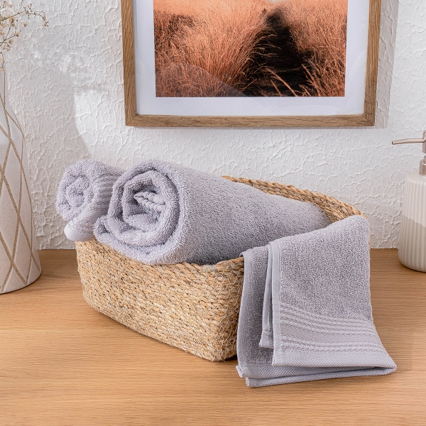 Pale Premium Cotton Face Towel 50 x 90 cm - Grey