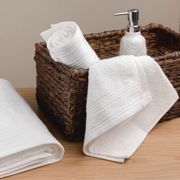 Pale Premium Cotton Hand Towel 30 x 50 cm - White