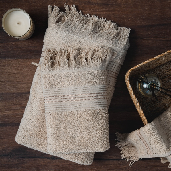 Classy Premium Cotton Hand Towel 30 x 50 cm - Beige