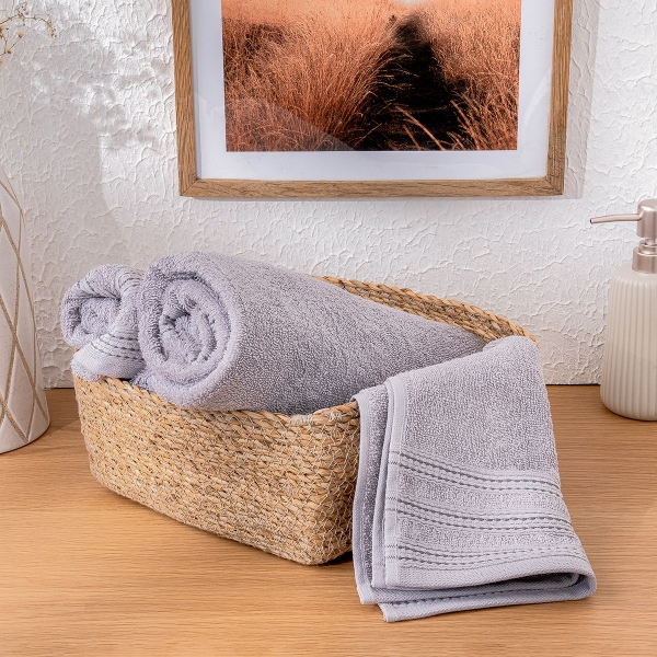 Stylish Premium Cotton Face Towel 50 x 90 cm - Grey