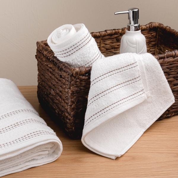 Stylish Premium Cotton Hand Towel 30 x 50 cm - White