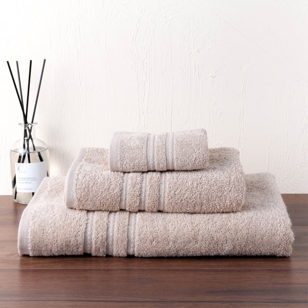3 Pieces Chic Premium Cotton Towel Set - Beige