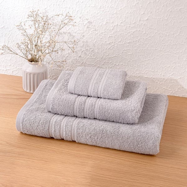 3 Pieces Chic Premium Cotton Towel Set - Grey