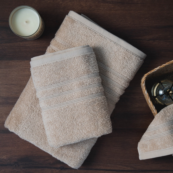 Fashion Premium Cotton Hand Towel 30 x 50 cm - Beige