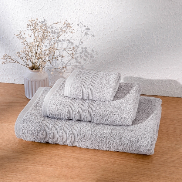 3 Pieces Fashion Premium Cotton Towel Set - Grey