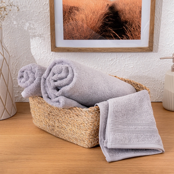 Fashion Premium Cotton Face Towel 50 x 90 cm - Grey