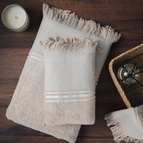 Modernistic Premium Cotton Hand Towel 30 x 50 cm - Beige