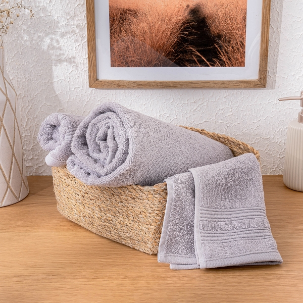 Fonts Premium Cotton Face Towel 50 x 90 cm - Grey