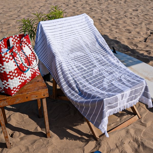 PalmBeach Cotton Beach Towel 90 x 170 cm - Grey