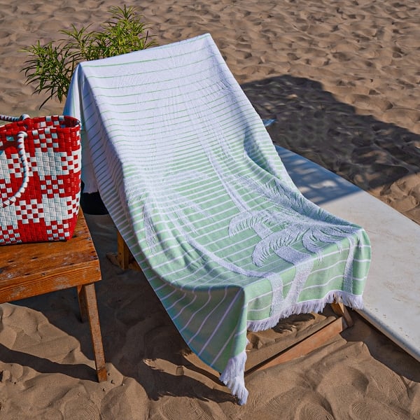 PalmBeach Cotton Beach Towel 90 x 170 cm - Green