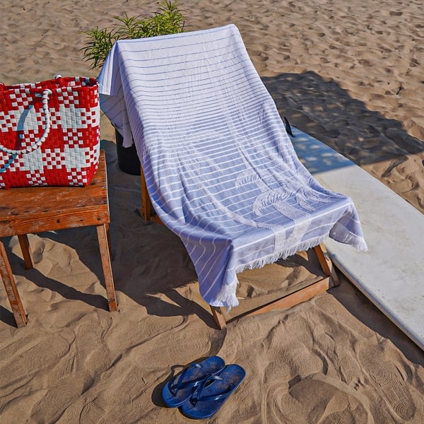 PalmBeach Cotton Beach Towel 90 x 170 cm - Blue