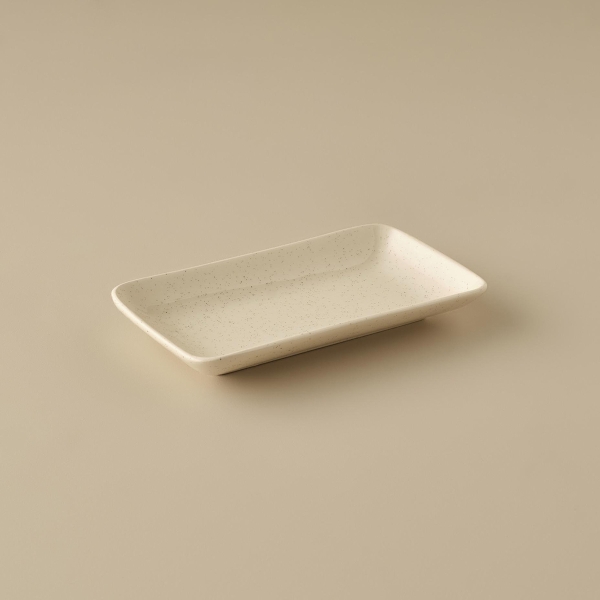 Allure Ceramic Rectangular Presentation Plate 20 x 11.5 cm - Cream