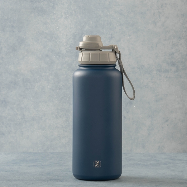 Sport Insulated Stainless Steel Vacuum Bottle 1000 ml - Navy Blue