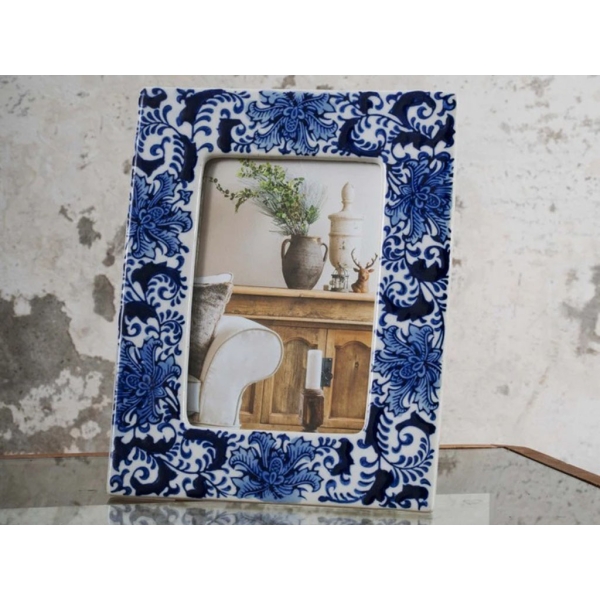 Lora Frame 10 x 15 cm - White / Blue