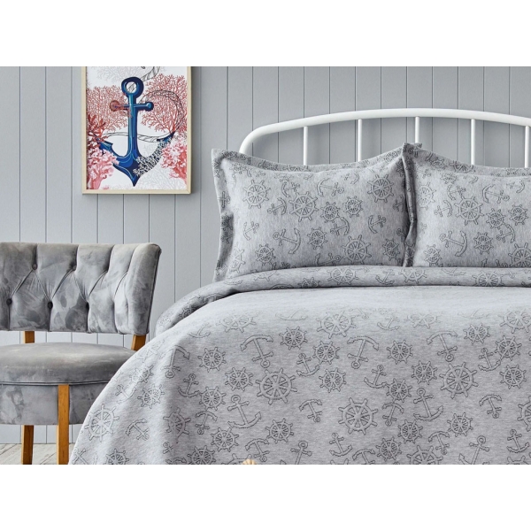 3 Pieces Doris Double Bedspread Set 230 x 240 cm - Light Grey