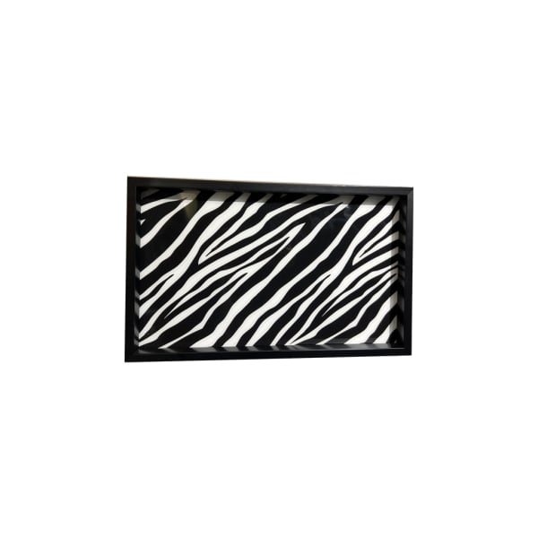 Wild Touch Zebra Decorative Tray 15 x 39 cm - Black / White