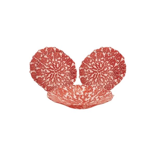 5 Pieces Coral Decorative Fruit Bowl Set - Red