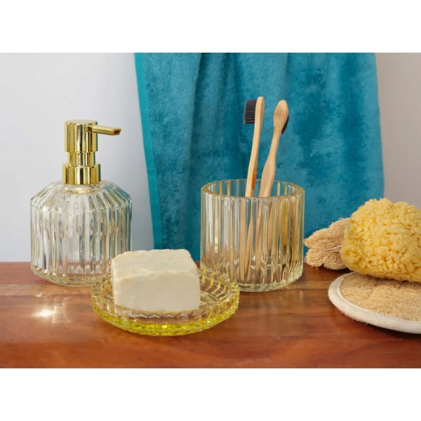 3 Pieces Line Bath Set - Yellow