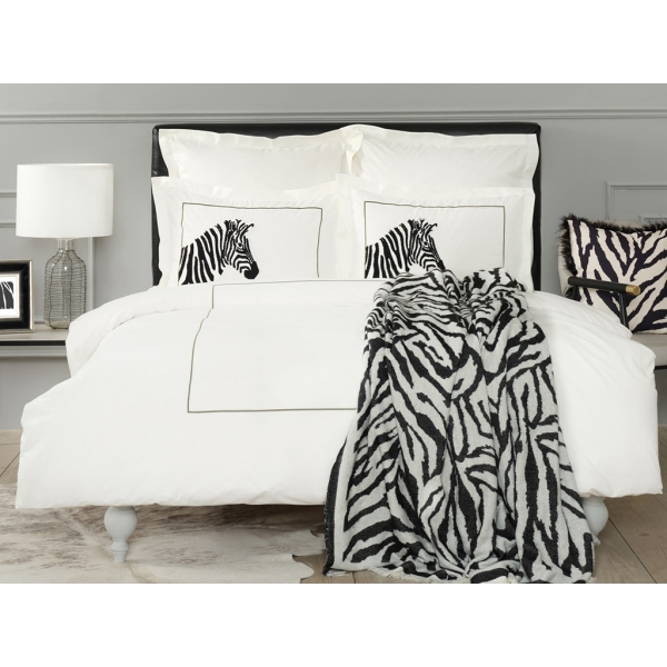 Zebra Double Jacquard Blanket 200 x 220 cm - Black